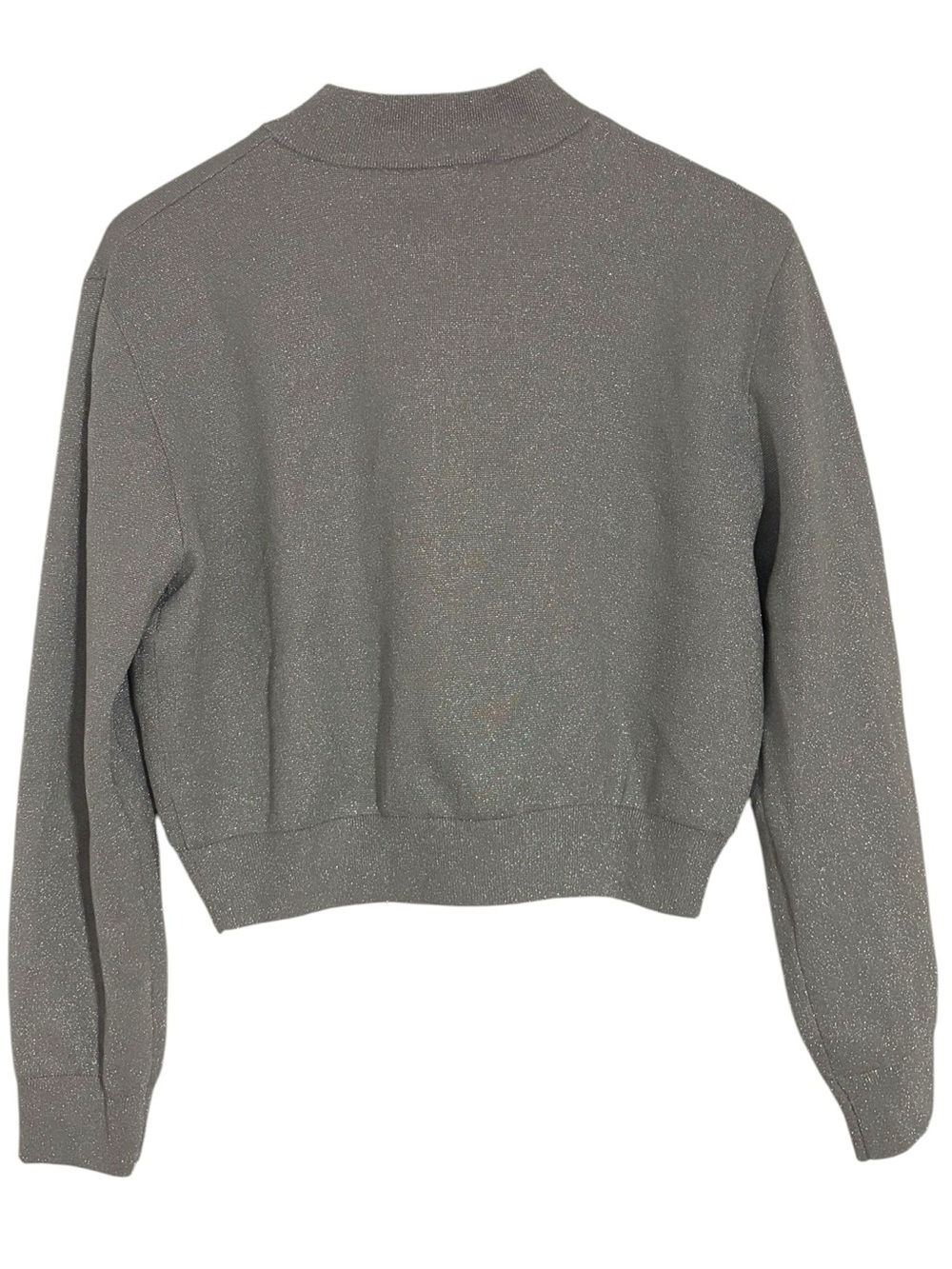ZARA Metallic Knit Bomber Cardigan - Picture 3 of 5